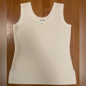 Misook White Side Slit Scoop Neck Tank